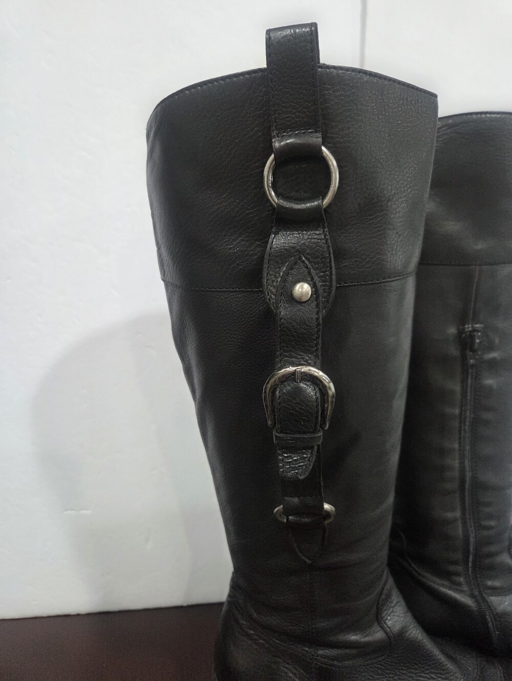 Frye Black Women's Tall Leather Boots Sz.36,5 Italy - Picture 2 of 8